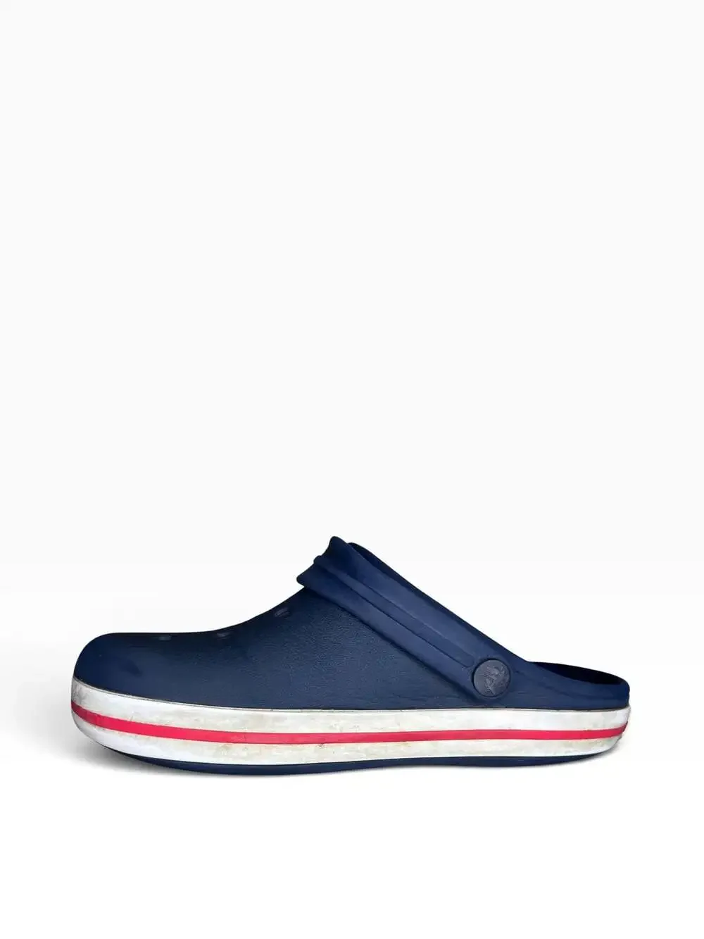 Crocs Kids Crocband Clog Navy Blue with Red and White Stripe Size J3